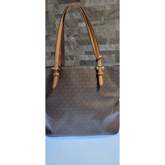 Michael Kors Jet Set Logo Pocket Brown Medium Tote Bag- - Picture 5 of 15